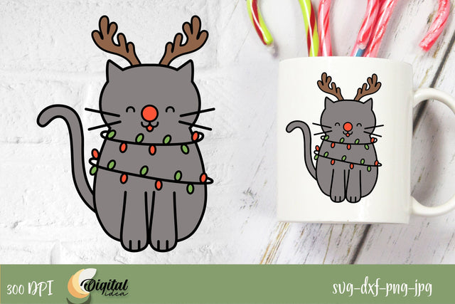 Christmas Cats. Merry Christmas. Funny SVG Design. SVG Evgenyia Guschina 