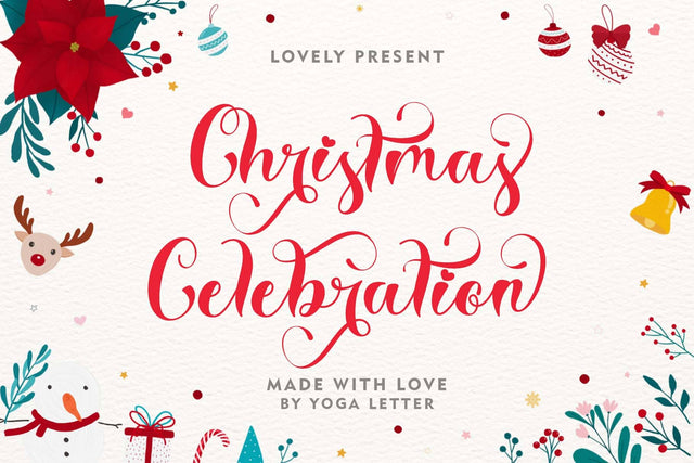Christmas Celebration Font Prasetya Letter 