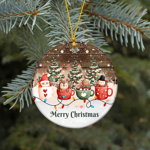 Christmas Characters Ornament PNG for Sublimation, Santa Claus, Reindeer, Snowman, Round Ornament Design, Digital Download, Holiday PNG Sublimation CaldwellArt 
