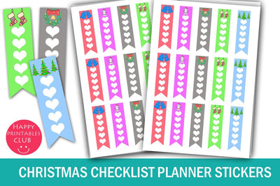 Christmas Checklist Planner Stickers-Christmas Stickers SVG Happy Printables Club 