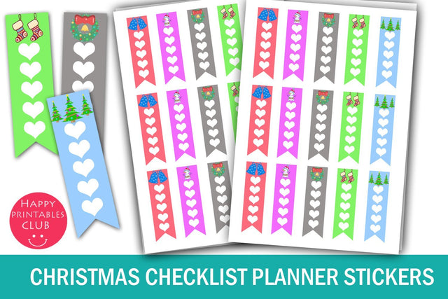 Christmas Checklist Planner Stickers-Christmas Stickers SVG Happy Printables Club 