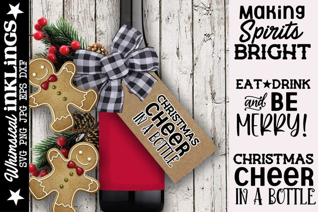 Christmas Cheer In A Bottle SVG SVG Whimsical Inklings 