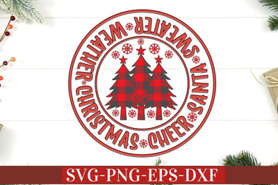Christmas cheer santa sweater weather SVG SVG DESIGNISTIC 