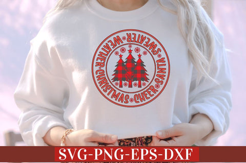 Christmas cheer santa sweater weather SVG SVG DESIGNISTIC 