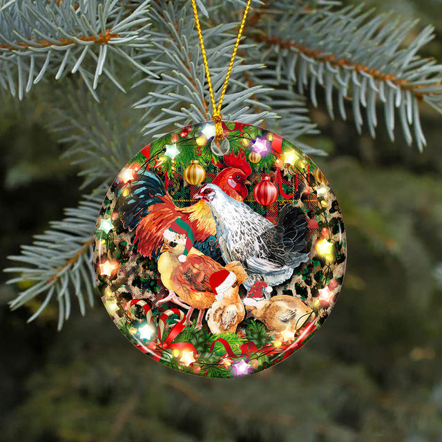 Christmas Chicken Family Ornament Png, Round Christmas Ornament, PNG Instant Download, Xmas Ornament Sublimation Designs Downloads Sublimation CaldwellArt 