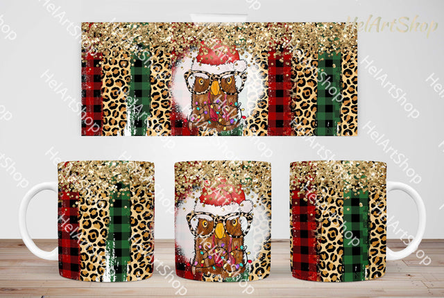 Christmas Chicken Mug PNG, Christmas Brush Strokes 11Oz Mug Sublimation _HelArtShop_ 