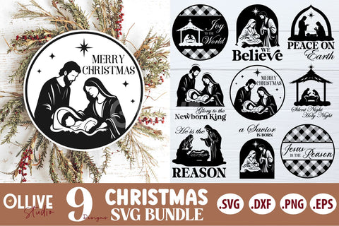 Christmas Christian Signs Bundle SVG SVG Ollive Studio 