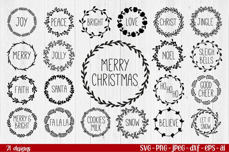 Christmas Circle Ornament SVG Bundle - So Fontsy