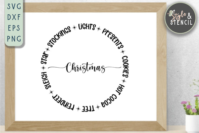 Christmas Circle SVG SVG Style and Stencil 