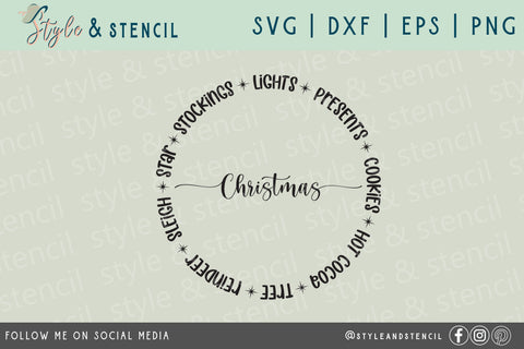 Christmas Circle SVG SVG Style and Stencil 