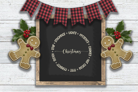 Christmas Circle SVG SVG Style and Stencil 