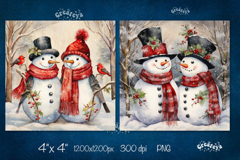 Christmas coaster Sublimation Bundle Square coaster design Snowman PNG Sublimation Createya Design 