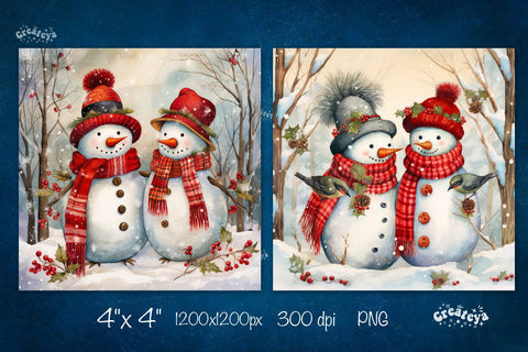 Christmas coaster Sublimation Bundle Square coaster design Snowman PNG Sublimation Createya Design 