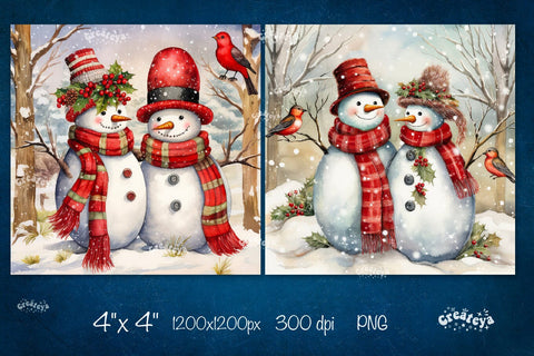Christmas coaster Sublimation Bundle Square coaster design Snowman PNG Sublimation Createya Design 
