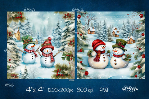 Christmas coaster Sublimation Bundle Square coaster design Snowman PNG Sublimation Createya Design 