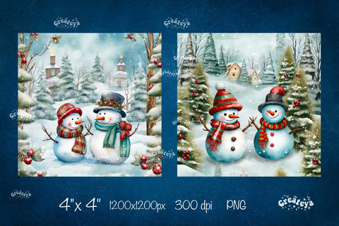 Christmas coaster Sublimation Bundle Square coaster design Snowman PNG Sublimation Createya Design 