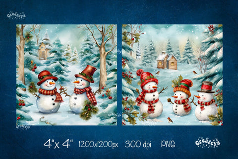 Christmas coaster Sublimation Bundle Square coaster design Snowman PNG Sublimation Createya Design 