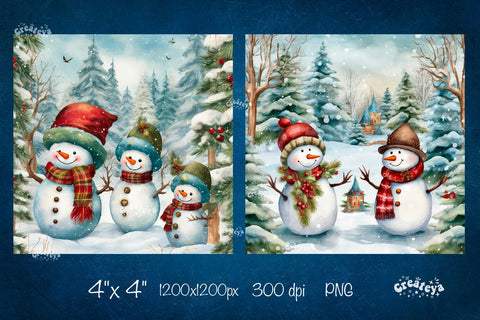 Christmas coaster Sublimation Bundle Square coaster design Snowman PNG Sublimation Createya Design 