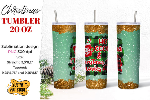 Christmas cocoa tumbler sublimation wrap shine glitter Sublimation Yustaf Art Store 