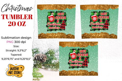 Christmas cocoa tumbler sublimation wrap shine glitter Sublimation Yustaf Art Store 