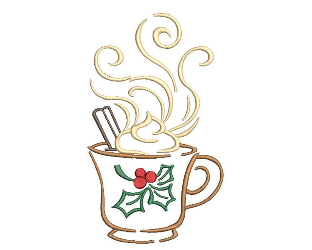 Christmas Coffee Cup Machine Embroidery Embroidery/Applique DESIGNS Canada Embroidery 