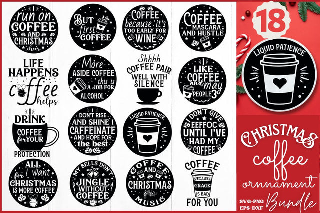 Christmas Coffee Ornament Bundle SVG DESIGNISTIC 