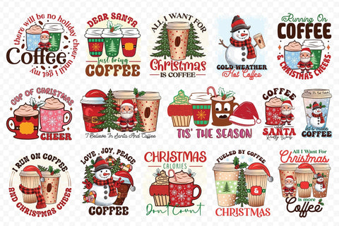 Christmas Coffee PNG Sublimation Bundle Sublimation CraftLabSVG 