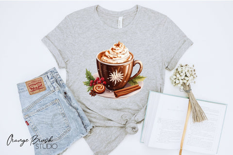 Christmas Coffee Sublimation Bundle, Hot Cocoa Clipart PNG Sublimation OrangeBrushStudio 