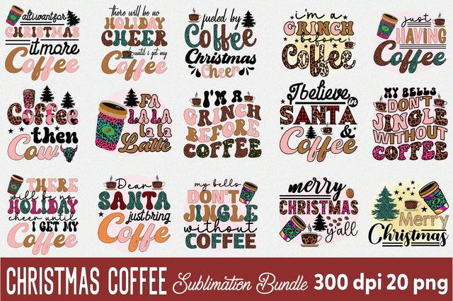 Christmas Coffee Sublimation Bundle Sublimation SVGArt 