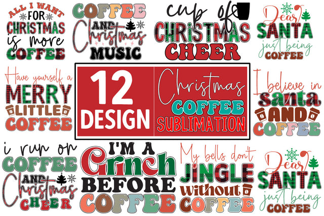 Christmas Coffee Sublimation Bundle SVG CraftingStudio 