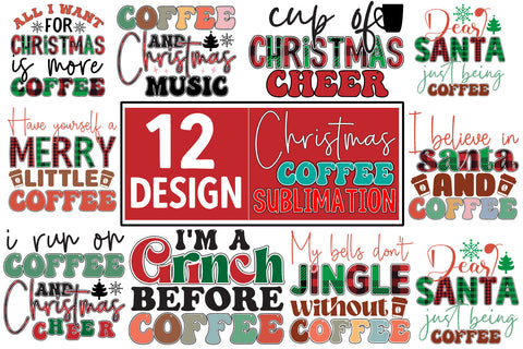 Christmas Coffee Sublimation Bundle SVG CraftingStudio 