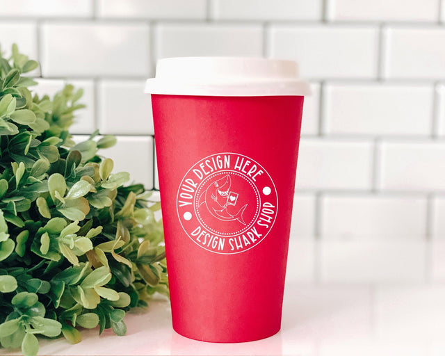 Christmas Coffee Tall Cup Mock Up Photo Mock Up Photo Design Shark 