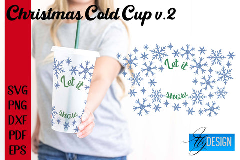 Christmas Cold Cup | Christmas Wrap SVG | Cold cup Wrap SVG v.2 SVG Fly Design 