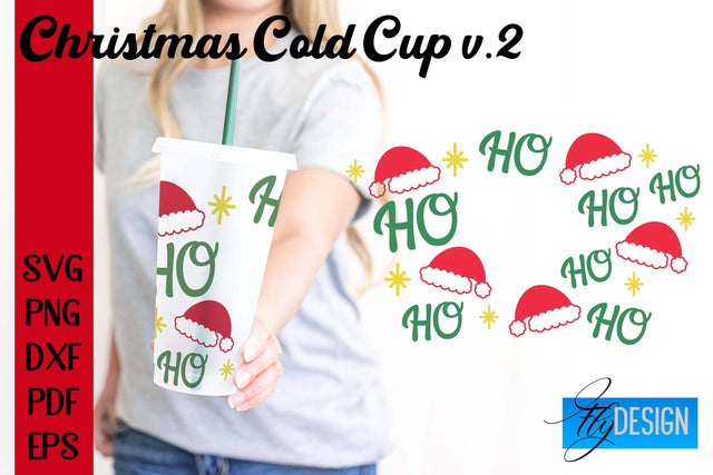 Christmas Cold Cup | Christmas Wrap SVG | Cold cup Wrap SVG v.2 SVG Fly Design 