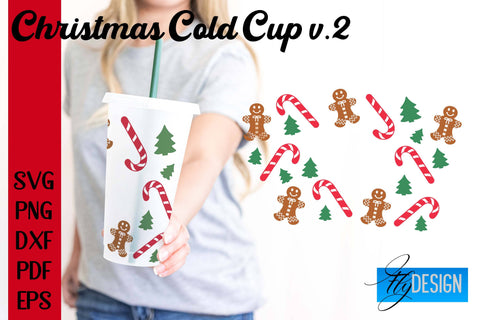 Christmas Cold Cup | Christmas Wrap SVG | Cold cup Wrap SVG v.2 SVG Fly Design 