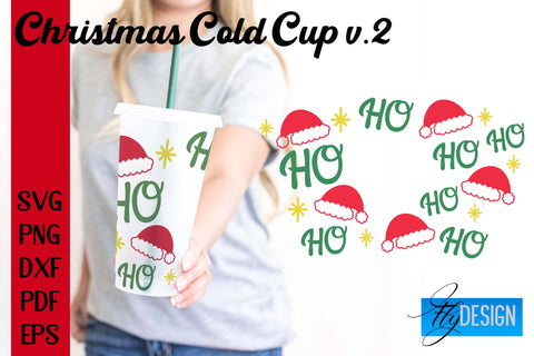 Christmas Cold Cup | Christmas Wrap SVG | Cold cup Wrap SVG v.2 SVG Fly Design 