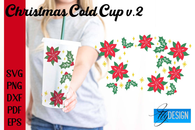 Christmas Cold Cup | Christmas Wrap SVG | Cold cup Wrap SVG v.2 SVG Fly Design 