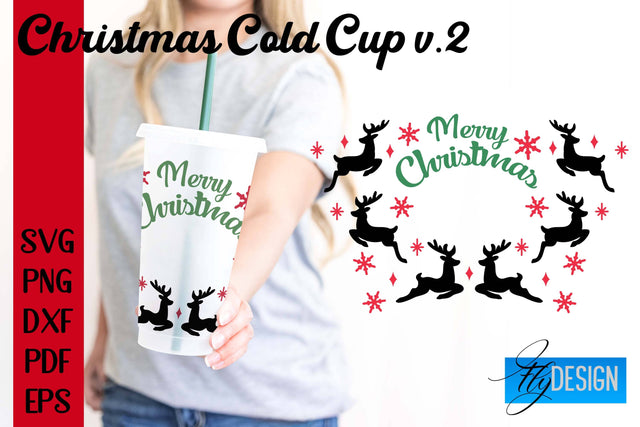 Christmas Cold Cup | Christmas Wrap SVG | Cold cup Wrap SVG v.2 SVG Fly Design 