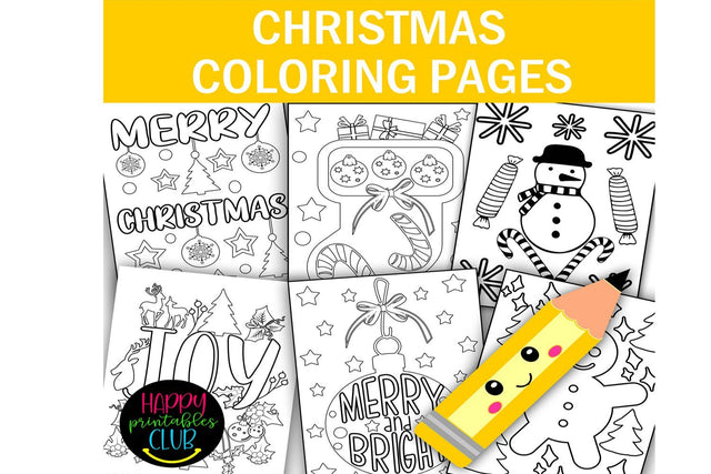 Christmas Coloring Pages- Christmas Coloring Sheets SVG Happy Printables Club 