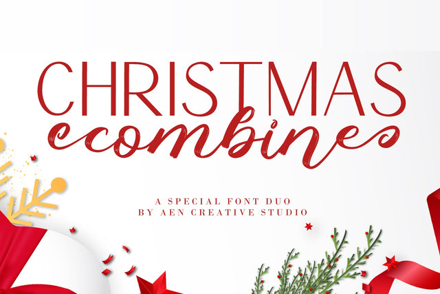 Christmas Combine Font Duo Font AEN Creative Store 