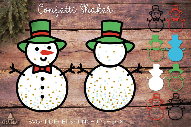 Christmas Confetti Shaker 3d Snowman layered svg 3D Paper Olga Boat Design 
