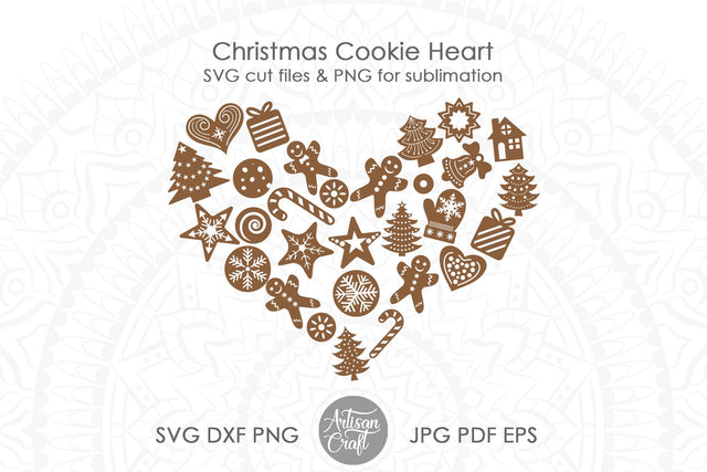 Christmas cookie heart SVG PNG SVG Artisan Craft SVG 