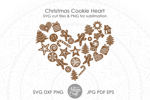 Christmas cookie heart SVG PNG SVG Artisan Craft SVG 