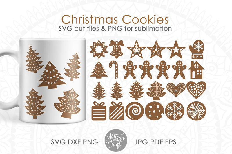 Christmas cookie SVG, gingerbread cookies SVG SVG Artisan Craft SVG 