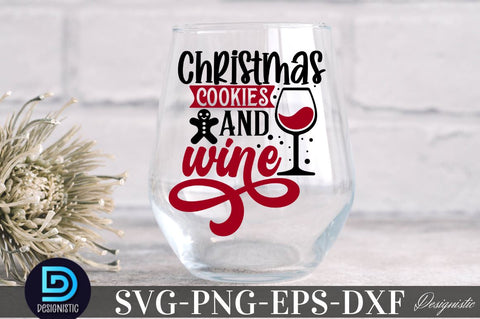 Christmas cookies and wine , Christmas Wine SVG SVG DESIGNISTIC 