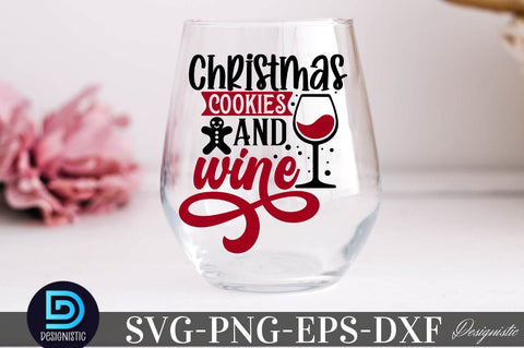 Christmas cookies and wine , Christmas Wine SVG SVG DESIGNISTIC 