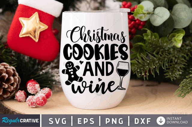 Christmas cookies and wine SVG SVG Regulrcrative 