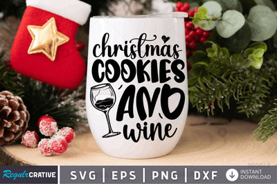 Christmas cookies and wine SVG SVG Regulrcrative 