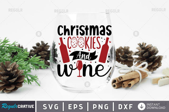 Christmas cookies and wine SVG SVG Regulrcrative 