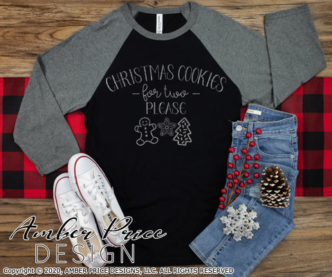 Christmas cookies for two please SVG | Christmas Pregnancy Reveal SVG PNG DXF | Winter Maternity SVG for Christmas SVG Amber Price Design 
